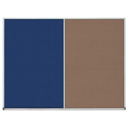 United Visual Products Single Door Radius Corkboard, 24"x36", Sat, UV7001RC-SATIN-RUBBER UV7001RC-SATIN-RUBBER